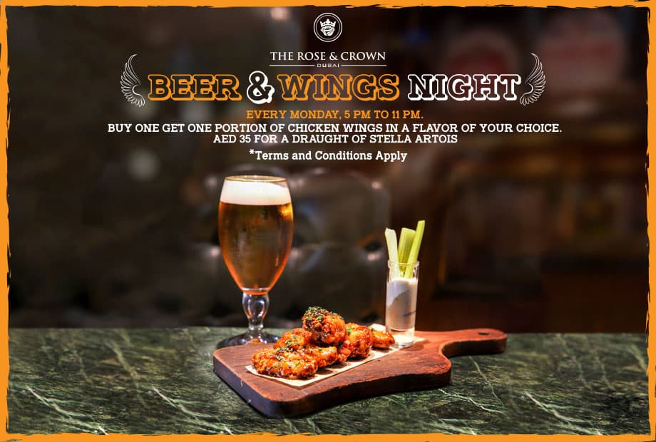 Beer and Wings Night at The Rose and Crown